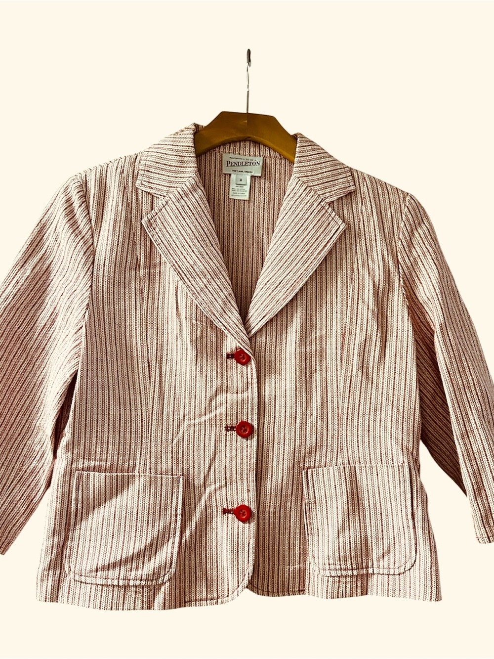 Pendleton Women's Red Striped Blazer Jacket